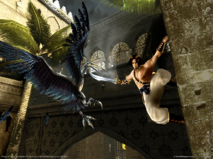 Prince of Persia from The Sands of Time fighting a bird