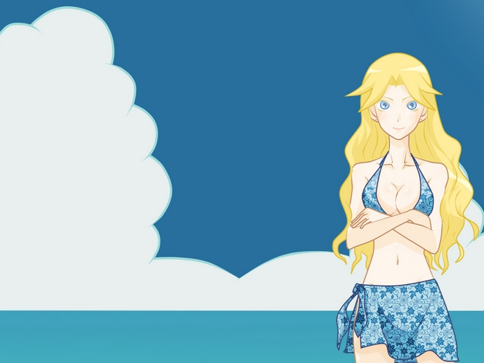 Kaere Kimura in bikini on beach