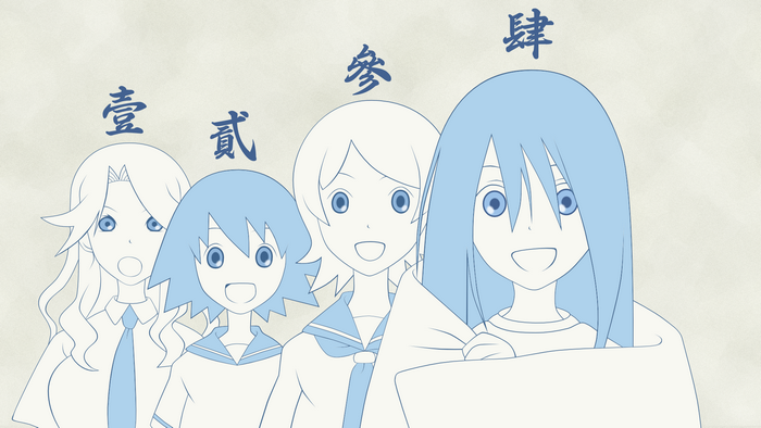 Kaere Kimura and friends with Japanese characters