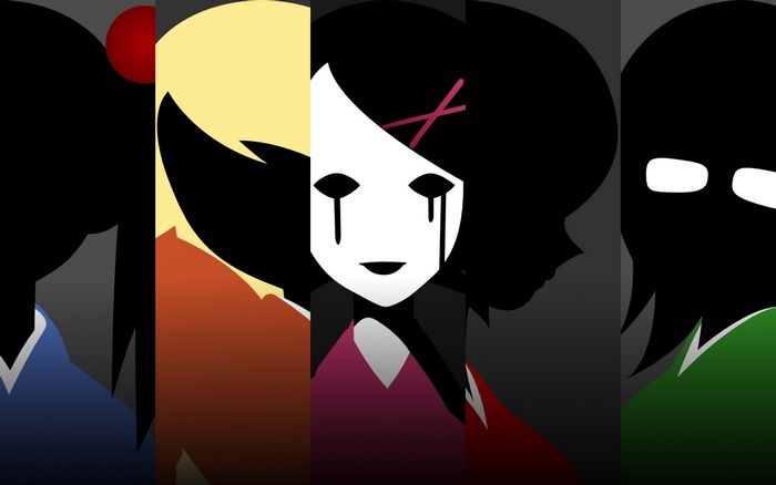 Five characters in a minimalist style