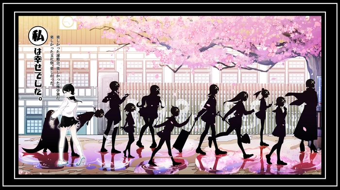 Kaere Kimura walking under cherry blossoms