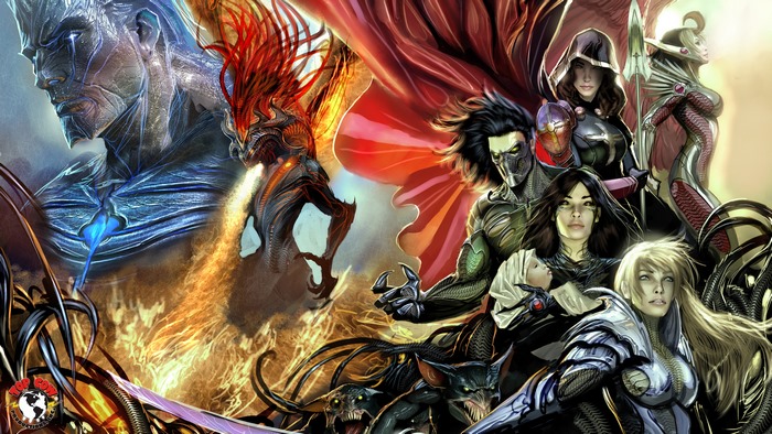 Witchblade characters in a battle scene