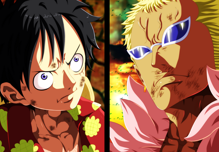 Monkey D. Luffy and Donquixote Doflamingo from One Piece