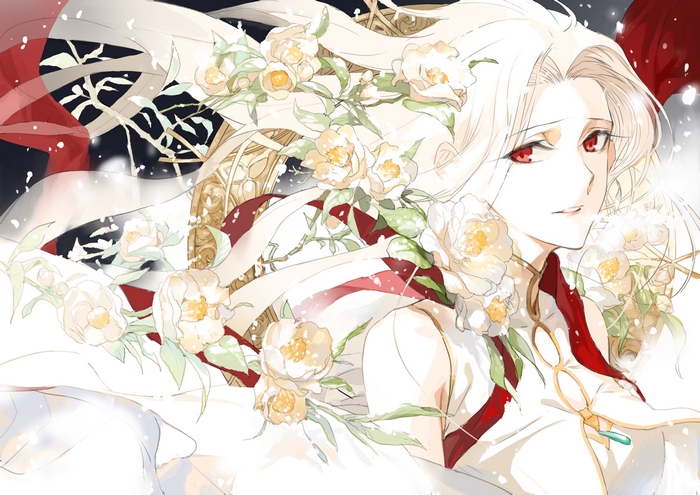 Irisviel Von Einzbern with flowers