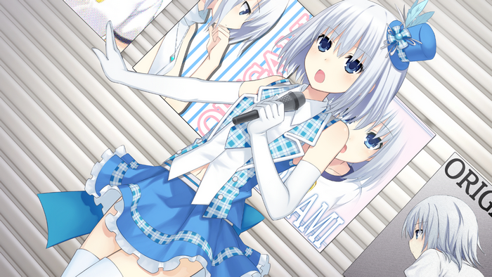 Origami Tobiichi singing with microphone
