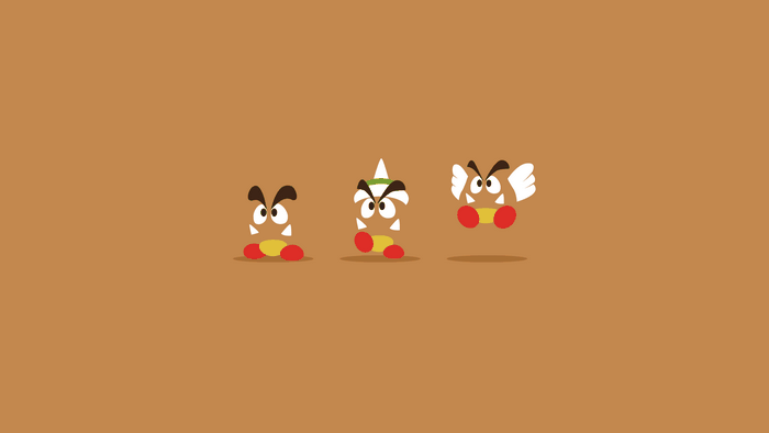 Three Goombas from Super Mario