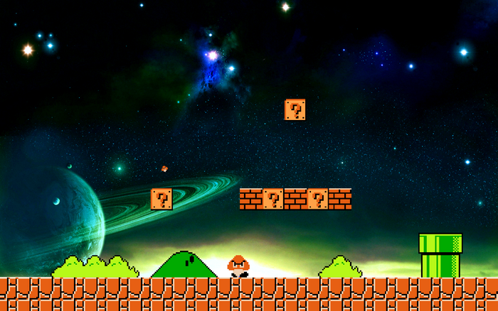 Goomba from Super Mario in space