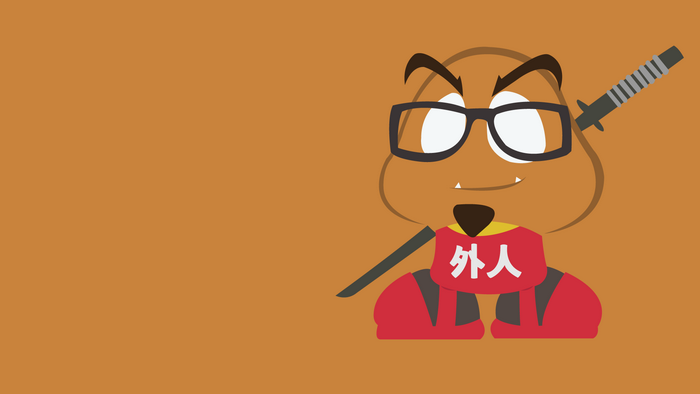 Goomba with glasses and sword