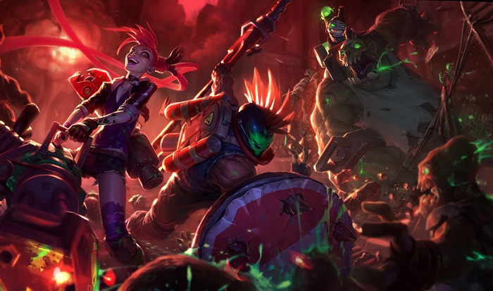 Jinx and other characters from League of Legends