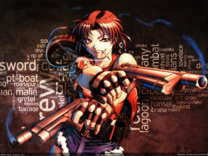 Revy from Black Lagoon with guns