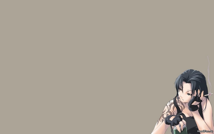Revy from Black Lagoon smoking