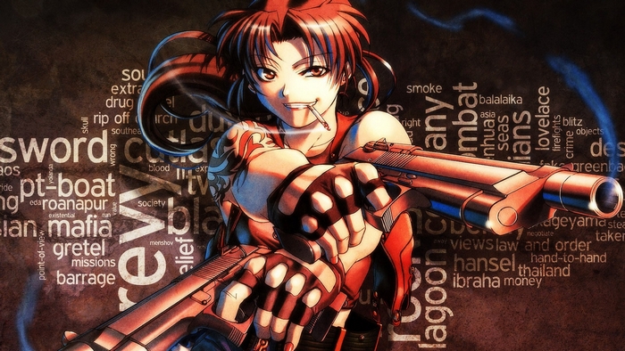 Revy from Black Lagoon with guns