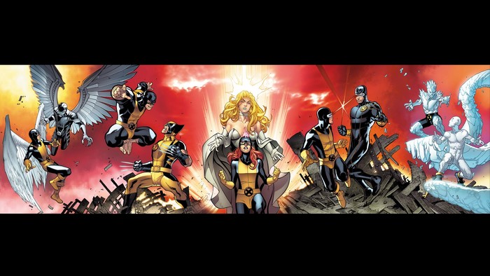 X-Men characters in battle