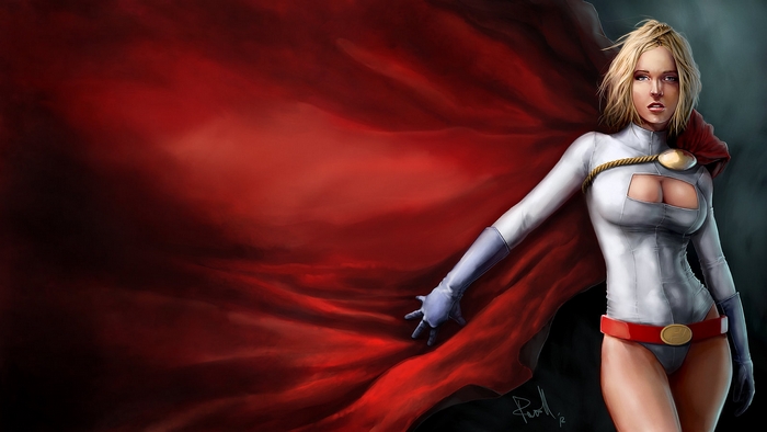 Power Girl with Red Cape