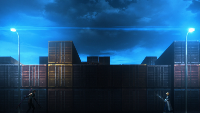 Lancer from Fate/Stay Night in a Container Yard