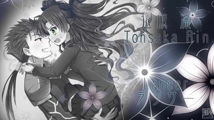 Tohsaka Rin and Lancer from Fate/Stay Night