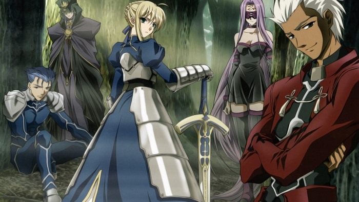 Servants from Fate/Stay Night in a forest