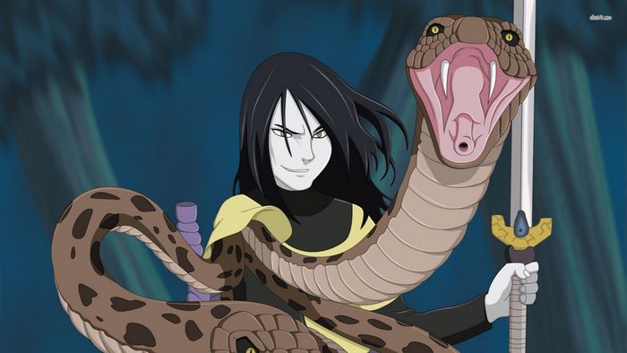 Orochimaru from Naruto with a snake and sword