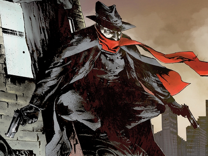 The Shadow with two guns