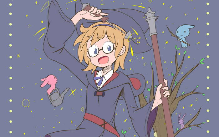 Lotte Yanson with magical staff and wand
