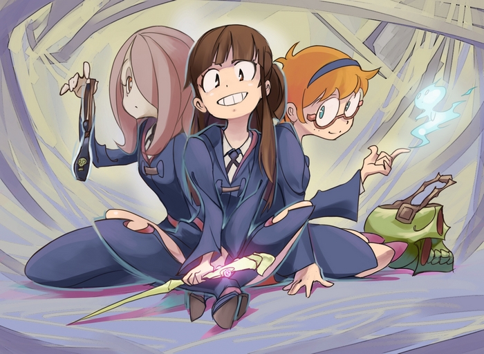 Akko, Sucy, and Lotte from Little Witch Academia