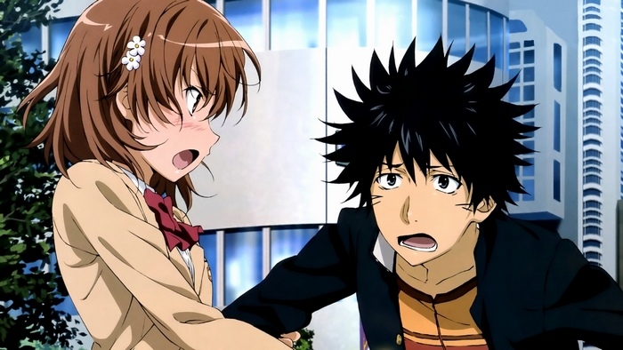 Mikoto Misaka and Touma Kamijo from A Certain Magical Index