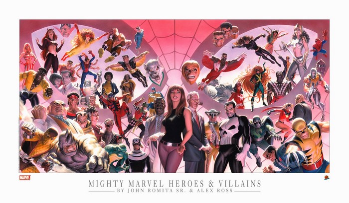 Mighty Marvel Heroes & Villains by John Romita Sr. & Alex Ross
