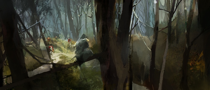 Connor from Assassin's Creed in a forest
