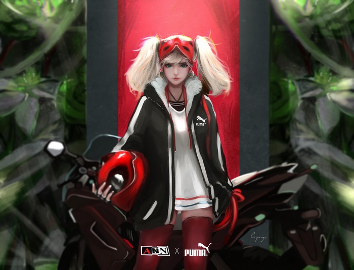 Ann Takamaki from Persona 5 with Puma