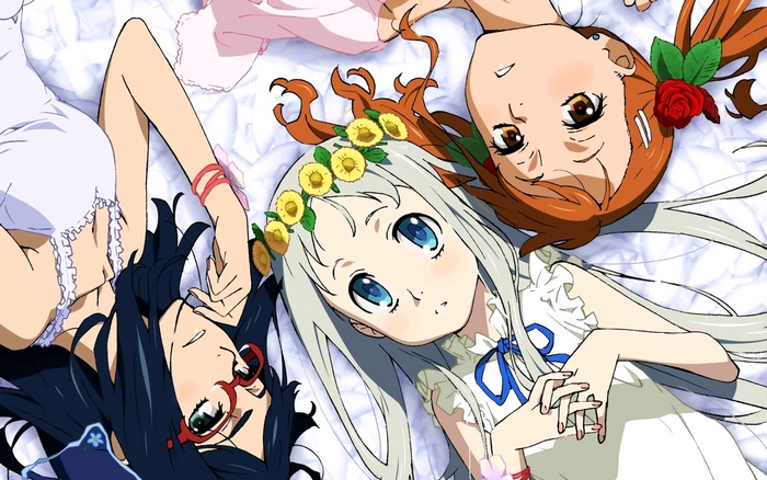 Naruko Anjou and friends lying down