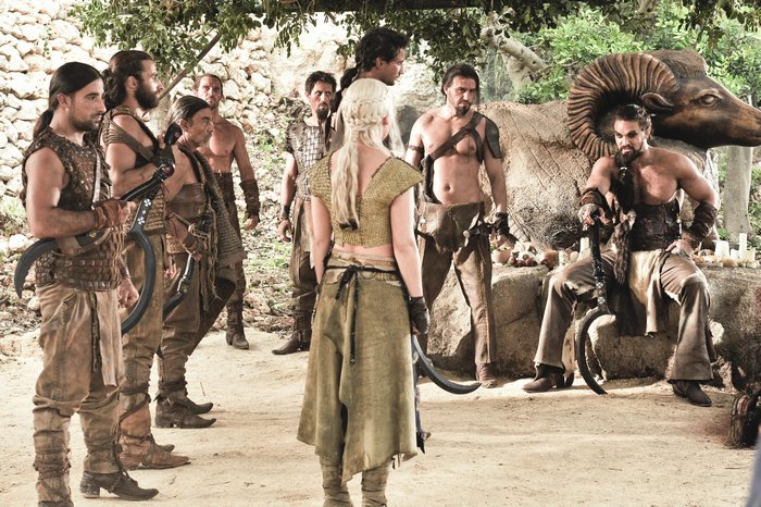 Khal Drogo and Daenerys Targaryen with Dothraki
