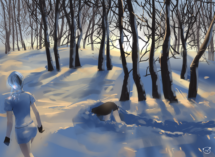 Antarcticite from Houseki no Kuni in a snowy forest