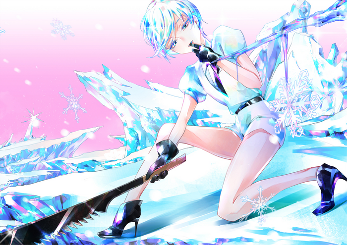 Antarcticite from Houseki no Kuni in a snowy landscape