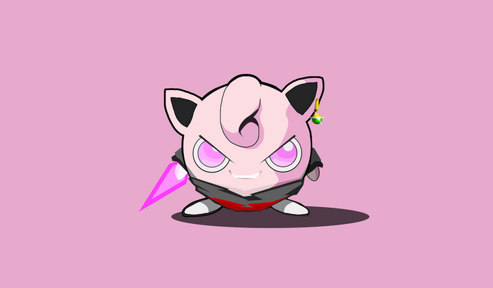 Jigglypuff with a pink sword and earring