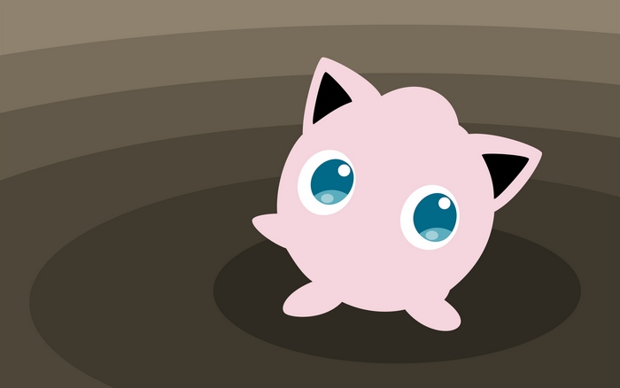 Jigglypuff in a brown circular pattern