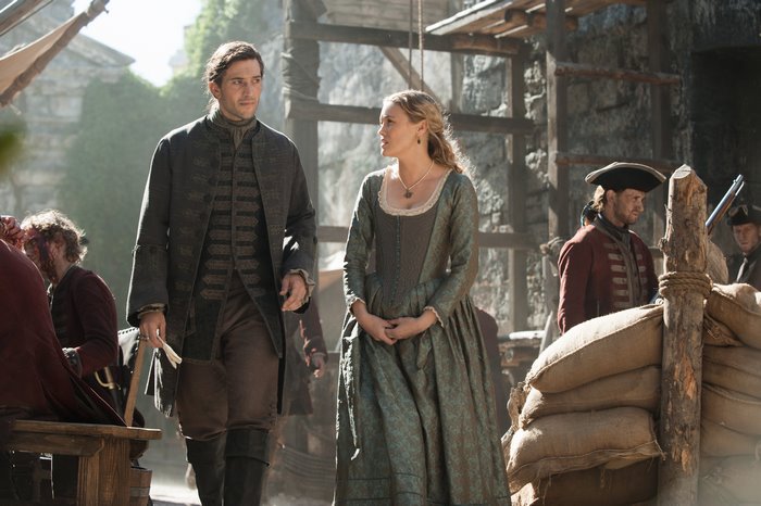 Eleanor Guthrie and man in historical costumes