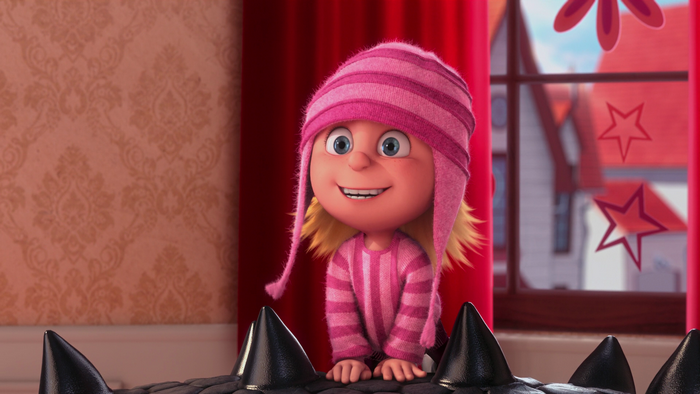 Edith from Despicable Me in Pink Striped Hat