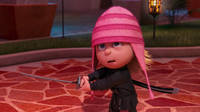 Edith from Despicable Me with Pink Hat and Sword