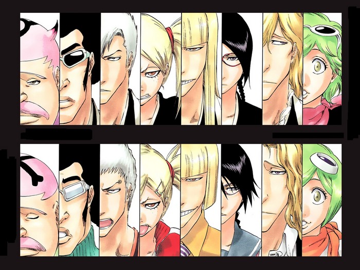 Bleach characters in panels
