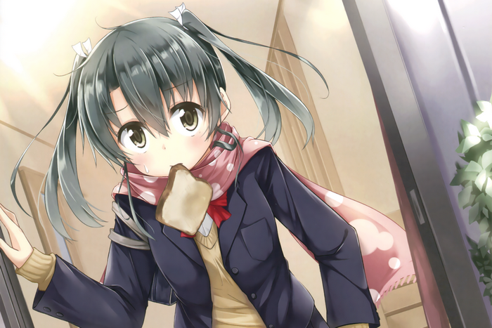 Zuikaku from Kancolle eating toast