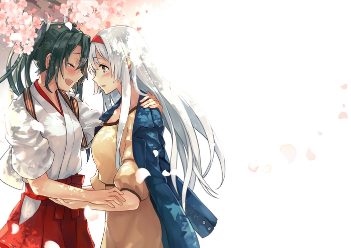 Zuikaku from Kancolle embracing another woman