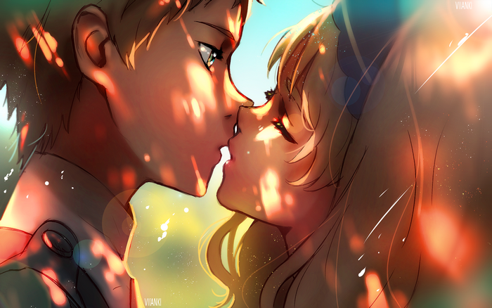 Kokoro and Goro from Darling in the FranXX