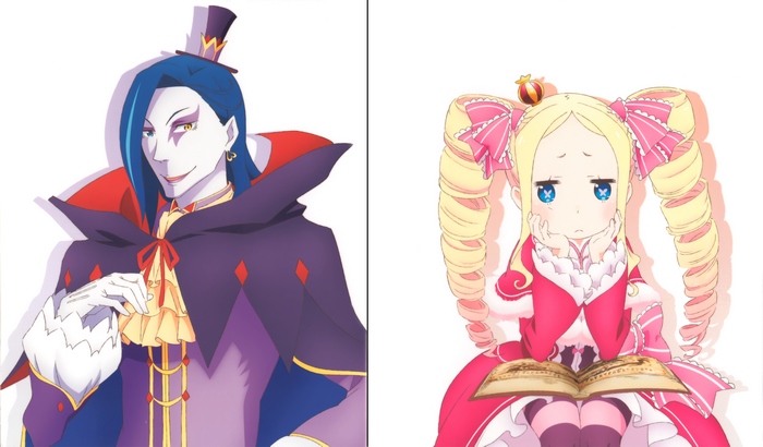 Roswaal L. Mathers and Beatrice from Re:Zero