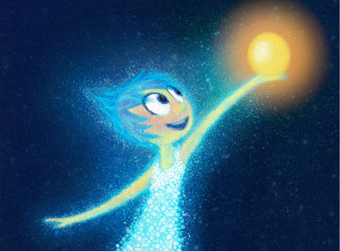 Joy from Inside Out holding a glowing orb