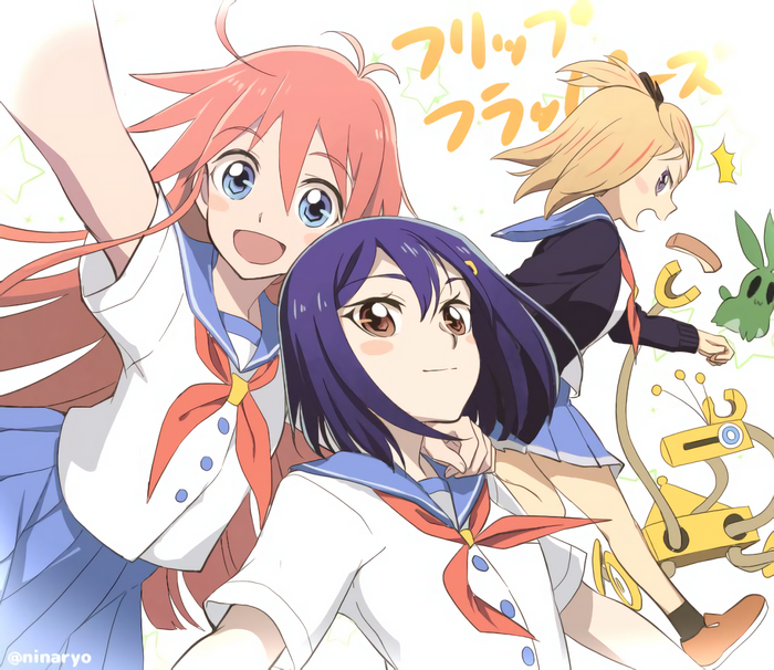 Kokona and friends from Flip Flappers