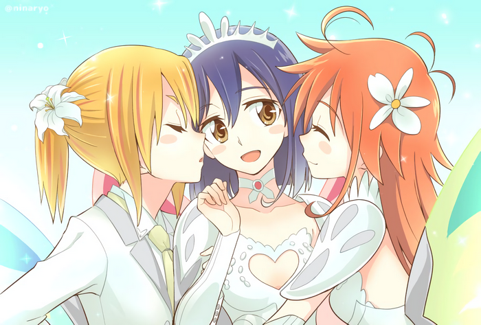 Kokona from Flip Flappers in wedding dresses