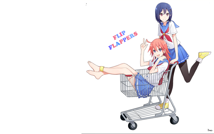Kokona from Flip Flappers in a shopping cart