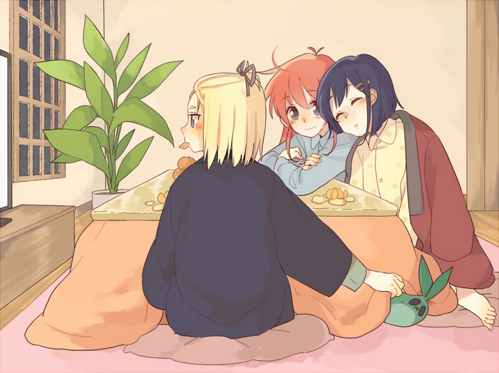 Kokona from Flip Flappers watching TV