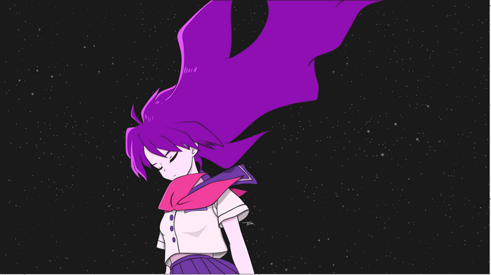 Kokona from Flip Flappers in space