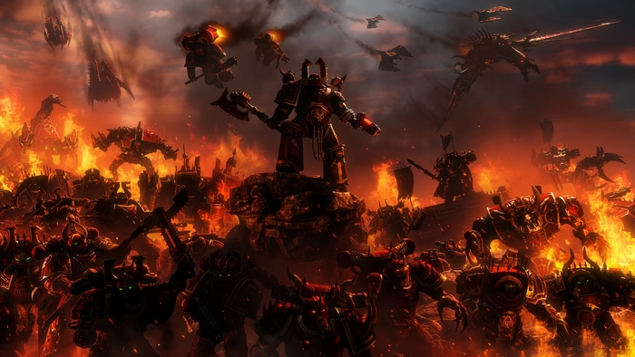 Chaos Space Marines in battle